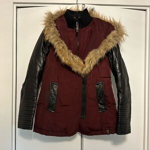 Rudsak leather detail parka (M)